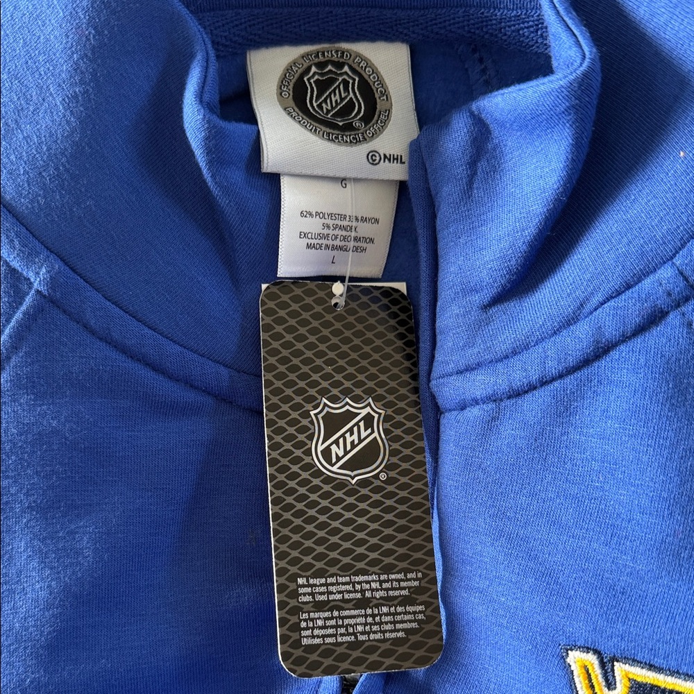 NHL Blue St Louis Blues Women’s Half-Zip Sweatshirt Large - Picture 4 of 4